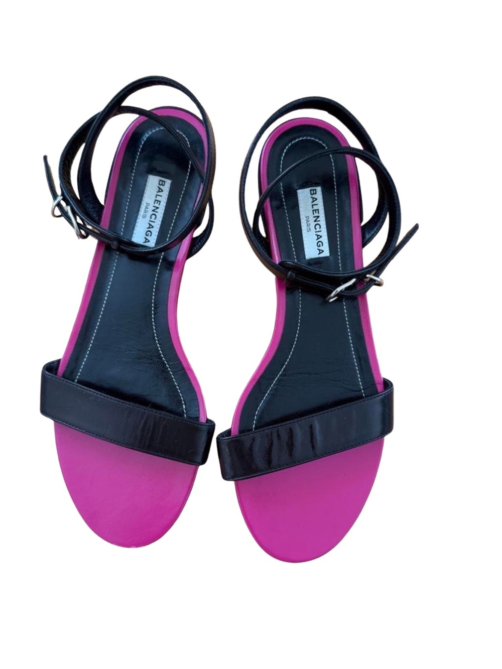 Balenciaga Strappy Sandals in Pink & Black EU 37.5